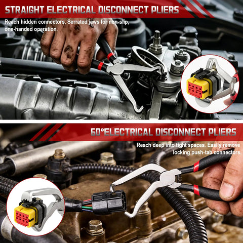 Electrical Disconnect Pliers Kit For Cars Trucks And SUVs Must Have Pro Grade 10 Piece Comprehensive Tool Set in use