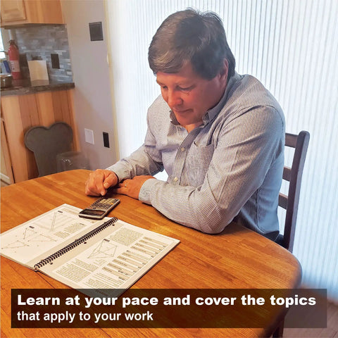 Man studying Construction Master Pro Workbook And Study Guide For Hands On Site Development And Finish Work Covering Footings Slabs Walls