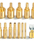Hefty 12 Piece Diamond Hole Saw Kit With Full Drill Bit Set, includes gold drill bits, sizes 6mm to 35mm for smooth drilling.