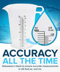 Eight Ounce Plastic Measuring Pitcher Built To Last Multipurpose For Chemicals Oil Pool And Lawn With Ounce And Milliliter Increments