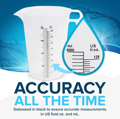 Eight Ounce Plastic Measuring Pitcher Built To Last Multipurpose For Chemicals Oil Pool And Lawn With Ounce And Milliliter Increments