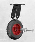 8 Inch Heavy Duty Swivel Caster Wheels With Polyurethane Flat Free Tire For All Terrain Outdoor Use Ideal For Dolly Utility Cart And Industrial Applications Rugged Steel Hub With Integrated Bearings For Smooth Maneuverability - side view