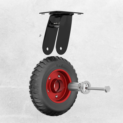 8 Inch Heavy Duty Swivel Caster Wheels With Polyurethane Flat Free Tire For All Terrain Outdoor Use Ideal For Dolly Utility Cart And Industrial Applications Rugged Steel Hub With Integrated Bearings For Smooth Maneuverability - side view
