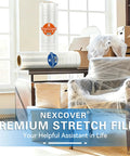 18 Inch Heavy Duty Stretch Wrap Film Pack Of 2 Rolls, 1200 Feet Each Roll, 60 Gauge Clear Pallet Wrap in room with wrapped furniture