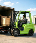 Badass Low Noise Electric Forklift Heavy Duty Pallet Lifter Truck for Warehouse loading cargo onto truck with wooden crate.