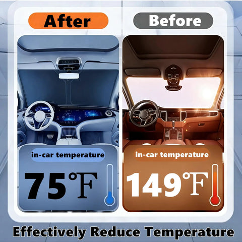 Foldable Front Window Sun Shade For 2018 2026 Ford Expedition SUV 4 Layer 240T UV Blocker Sun Visor Cover Reflective Heat Shield