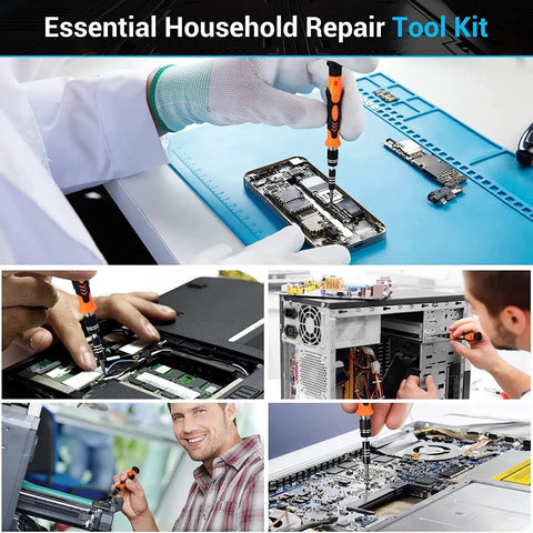 Awesome All In One Precision Screwdriver Set With Magnetic Bits For Phone Repair And Electronics Fix It Torx Hex Phillips Tools That Are Totally Sick And Super Useful For Any DIY Tech Job You Got Going On. phone and laptop repair with orange precision screwdriver