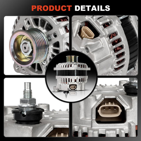 11340 High Output 150 Amp 12V Alternator Replacement For 2007 To 2009 350Z And 2009 To 2010 370Z Infiniti M35 2009 To 2010 Q50 2014 To 2015 Q70 2014 To 2019 Beefed Up Power And Reliability Fits 11340N 23100JK01A showing product details