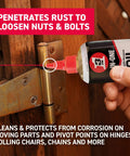Applying Heavy-Duty Drip Oil With Marksman Twist Spout For Tough Jobs to rusty hinge, enhances lubrication and reduces friction.