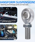 Durable 3/8-24 RH Rod End Bearing Kit Heim Joint With Chromoly C1045 Steel For Heavy Duty Linkage High Strength Fatigue Resistant Ready For Extreme Shock Load Applications on suspension linkage