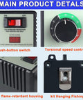 Main product details of Tough As Nails 15A Peak AC Motor Speed Controller with push-button switch and speed control knob.