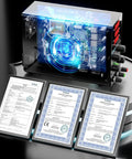 Variable DC Power Supply 0-30V 0-10A with circuit board view and certificates, Adjustable Bench Regulated Switching Power Supply