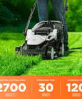 16 Inch Cordless Lawn Mower With Dual 20V 4.0Ah Batteries, Brushless Motor, Ultra Lightweight Yard Buddy, 6-Position Height Adjustment, Includes 2x 4.0Ah Batteries and Charger, Easy Start For Fast, Clean Cuts In Small To Medium Yards, mowing grass