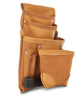 Genuine Leather Tool Pouch for Electricians With Multiple Pockets and Belts Up to Three Inches Wide Pro Grade Belt Organizer Tan LT 683 3