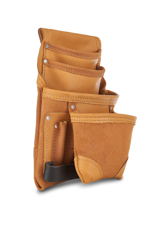 Genuine Leather Tool Pouch for Electricians With Multiple Pockets and Belts Up to Three Inches Wide Pro Grade Belt Organizer Tan LT 683 3