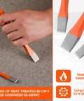 Heavy Duty Cold Chisel Set, Three Piece Cr-V steel chisels for carpentry, woodworking, showcasing 3/8 inch blade in use