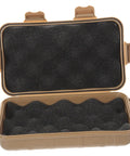 3-Piece Wear-Resistant Survival Box And Tool Case For Outdoor Adventures And Camping Essentials, open tan case with foam interior
