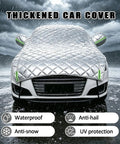 Full Send Hail Protector Car Cover For Tesla Cybertruck 2024 Through 2026, waterproof padded cover battling rain and snow.