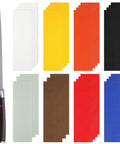 G10 Spacer Sheets Set For Knife Scales Dope Multicolor Spacer Material Sheets in 8 colors beside knife