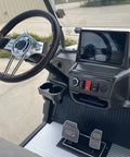 High Capacity Six Passenger Electric Golf Cart Featuring Rear Flip Seats Quiet Motor Drive plush dashboard with steering wheel and display