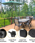 Heavy Duty Patio Umbrella Mount 2 Pack For Deck Railing Corner Clamp Flat Mount Outdoor Umbrella Holder with table on deck
