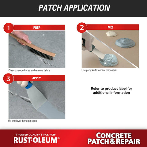 Concrete Patch And Repair Two Part Epoxy For Indoor And Outdoor Use 24 Oz Gray Pro Grade Heavy Duty Bonds Concrete Permanently tutorial steps