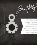 Paper Distressing Tool With 7 Recessed Blades For Scrapbooking And Card Making, shown with dimensions and branding.