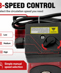Top Shelf Hot Water Circulation Pump Replacement 103400 Hydronic Heating Boiler System 115 Volt control panel with 3-speed settings.