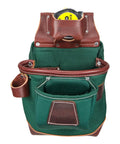 FatLip Left Hand Tool Bag With 13 Pockets And Tool Holders, Durable Leather Construction, front view, Made In USA