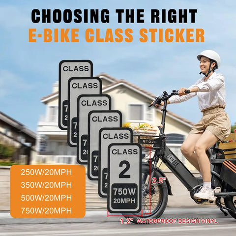 Six Pack Ebike Stickers For Electric Bikes Class 2 Labels For Ebike Identification Waterproof Decals For Frame Or Battery To Help You Identify Your Electric Bicycle