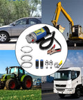 Heavy Duty DC 12V 100W Oil Extractor Pump With Straight Plug In Self Priming Motor and Low Noise Design, displayed with vehicles.