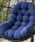 Egg Chair Cushion Replacement For Outdoor Hanging Chairs 47x35x7 Inches Blue Ultra Cozy Thick 6 Inch Cushion With Highly Elastic Cotton