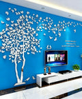 DIY 3D Tree Of Life Wall Art Decals In Silver For Living Room And Bedroom Dope Family Tree Mural Stickers Hallway Home Decor Backdrop
