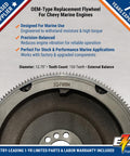 Beefy 153 Tooth Marine Flywheel For 2.5L And 3.0L 4 Cylinder Engines From 1990 To 1997 12.75 Inch Diameter External Balance Steel OEM Replacement With Manual Transmission, showing product details