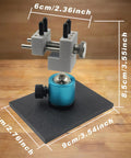 Dope Mini Vise Tabletop Clamp With 360 Degree Rotation Spherical Base And 90 Degree Tilt For Model Building Gunpla Jewelry Making And Crafts Universal Bench Vice With 4 Adjustable Columns For Irregular Shapes Blue, blue vise on black base