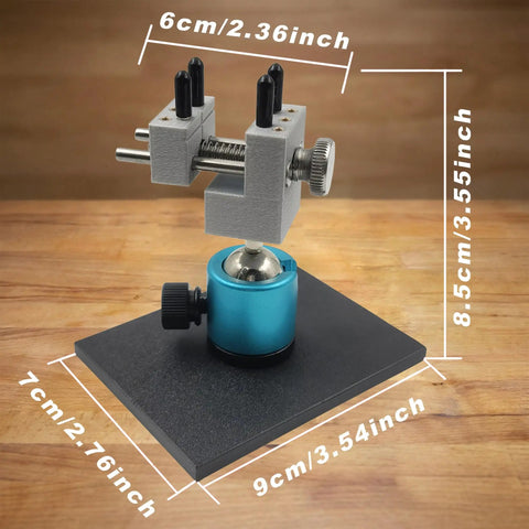 Dope Mini Vise Tabletop Clamp With 360 Degree Rotation Spherical Base And 90 Degree Tilt For Model Building Gunpla Jewelry Making And Crafts Universal Bench Vice With 4 Adjustable Columns For Irregular Shapes Blue, blue vise on black base