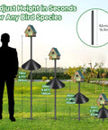 Beefy Heavy Duty Adjustable Bird Feeder Pole with Squirrel Baffle and universal stand mount in various heights.
