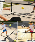 All In One Portable Pickleball And Tennis Practice Net System No Tools Easy Setup In Minutes Freestanding 10ft Net in use outdoors