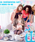 Epic Giant Gender Reveal Fire Extinguisher Pack With Blue Smoke Bombs and Dope Biodegradable Color Blaster for Hype Baby Shower, displayed with expecting mother and gifts.