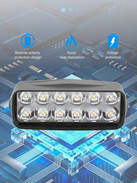 High Brightness 1200 Lumen LED Headlight For 12V To 80V Electric Bikes Tricycles And Motorcycles Waterproof Front Light For Ride Safe Night Rides And Easy Tricycle Conversion Lamp