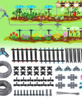 Effortless Plug-and-Play Drip Irrigation System With Quick-Connect Fit, 1/4 Inch And 1/2 Inch Fast-Lock Tubing, Adjustable Emitters
