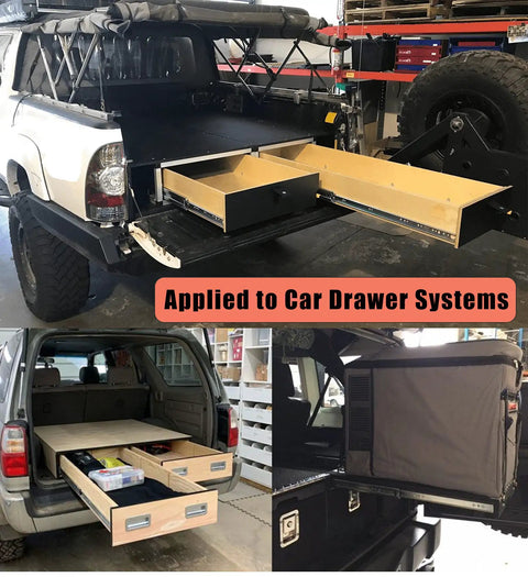 36 Inch Beefy Heavy Duty Drawer Slides 260 Lb Capacity applied to car drawer systems in vehicle storage