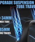 Beefy 20x4.0 Fat Tire EBike Air Suspension Fork With 185mm Travel and 34mm Inner Tube Design Highlight
