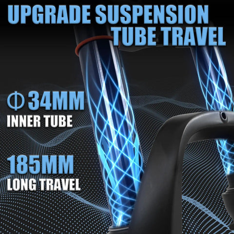 Beefy 20x4.0 Fat Tire EBike Air Suspension Fork With 185mm Travel and 34mm Inner Tube Design Highlight