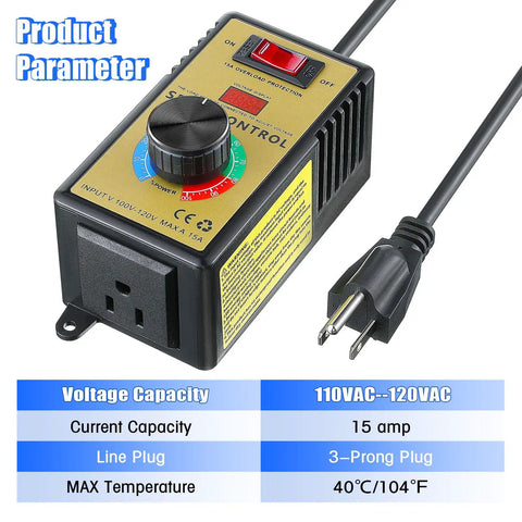 Smooth Operator Ac Motor Speed Controller With Crisp Led Display And Easy Peasy Variable Knobs For 120V Electric Motors, packed with overload protection.