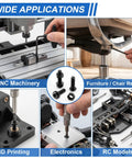 192 Piece M6 Hex Socket Button Head Screw Assortment Kit With Dead Simple 10 9 Grade Bolts in use for CNC and furniture repair.