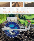Tractor Mounted Seed Drill with eight seed wheels and heavy duty steel frame for multi crop farm seeding in diverse terrains