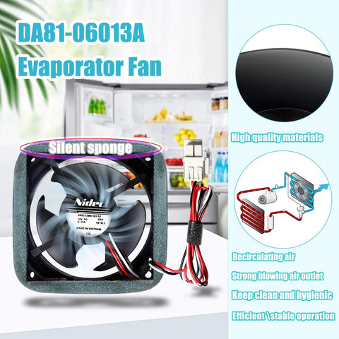 Refrigerator Evaporator Fan Motor With Silent Sponge For Quiet Operation Replacement Compatible With RF Series Models RF18 RF20
