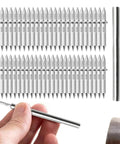 Double Head Socket Nails 100 Piece Set with Threaded Security Screws and Installation Kit displayed against white background.