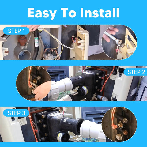 Step-by-step installation of Stack Flue Sensor And High Limit Switch Replacement Kit For Pentair Sta-Rite MasterTemp Max E Therm Pool Heater